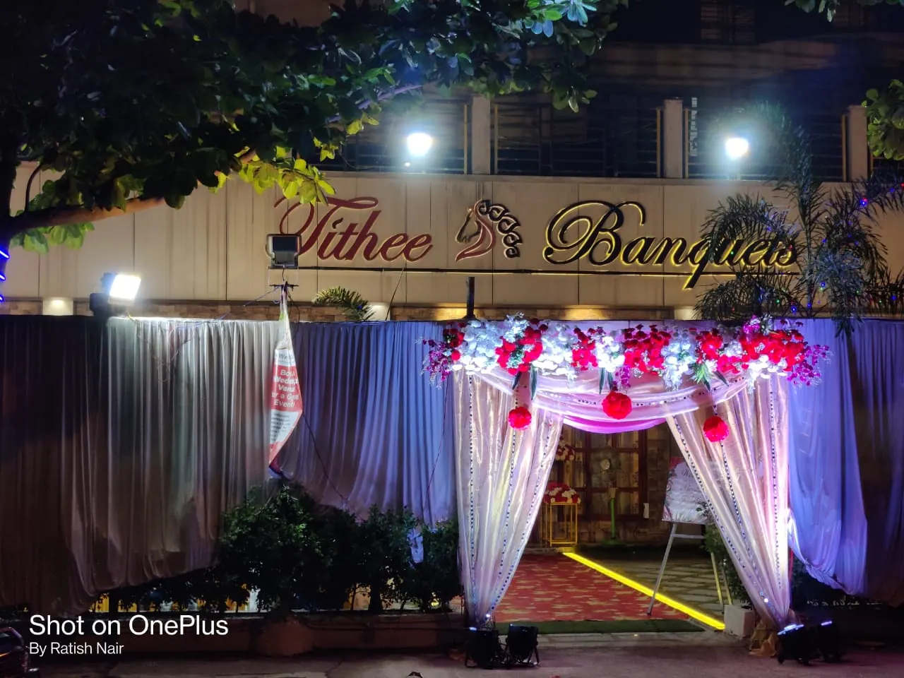 Tithee Banquets banquet hall and lawn decorated for a celebration